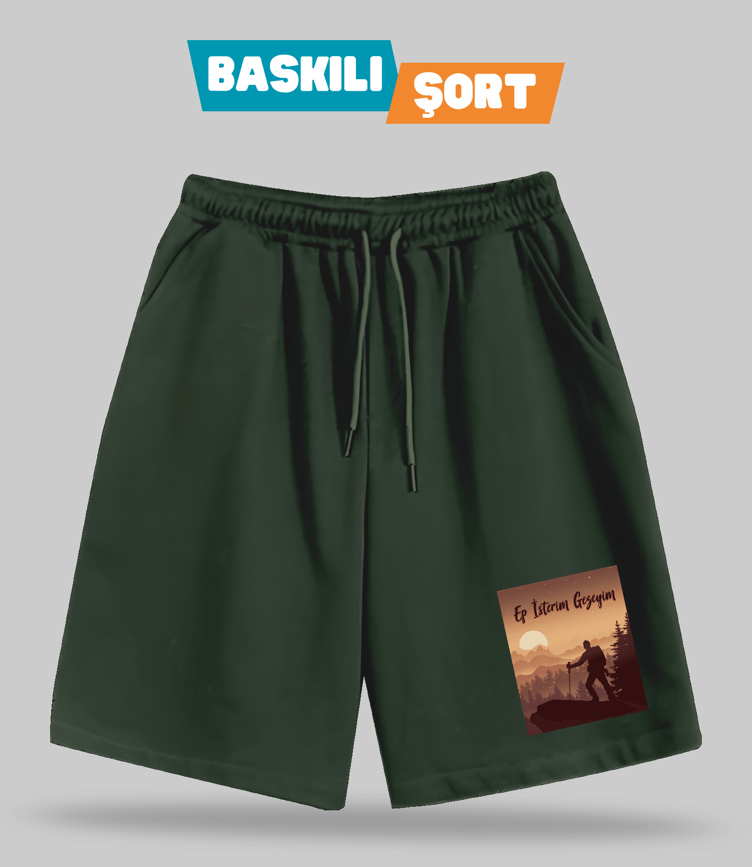 Ep İsterim Gezeyim (Baskılı Erkek Şort)