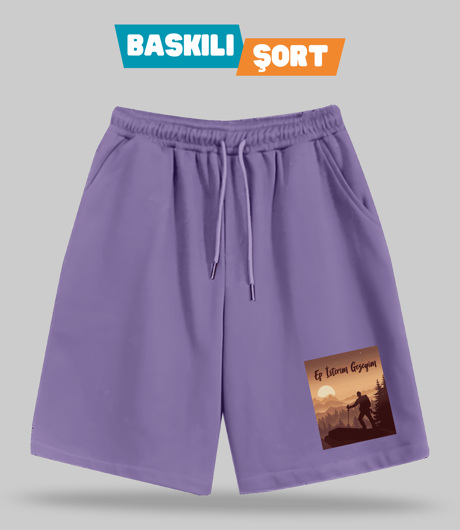 Ep İsterim Gezeyim (Baskılı Erkek Şort)