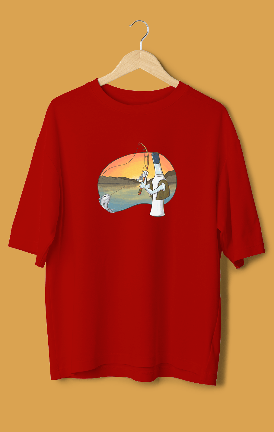 Rakı - Balık (Orijinal Oversize Tişört)