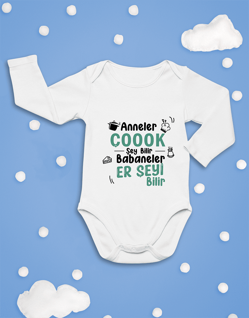 Anneler Çoook Şey Bilir Babaneler Er Şeyi Bilir (Uzun Kollu Zıbın)