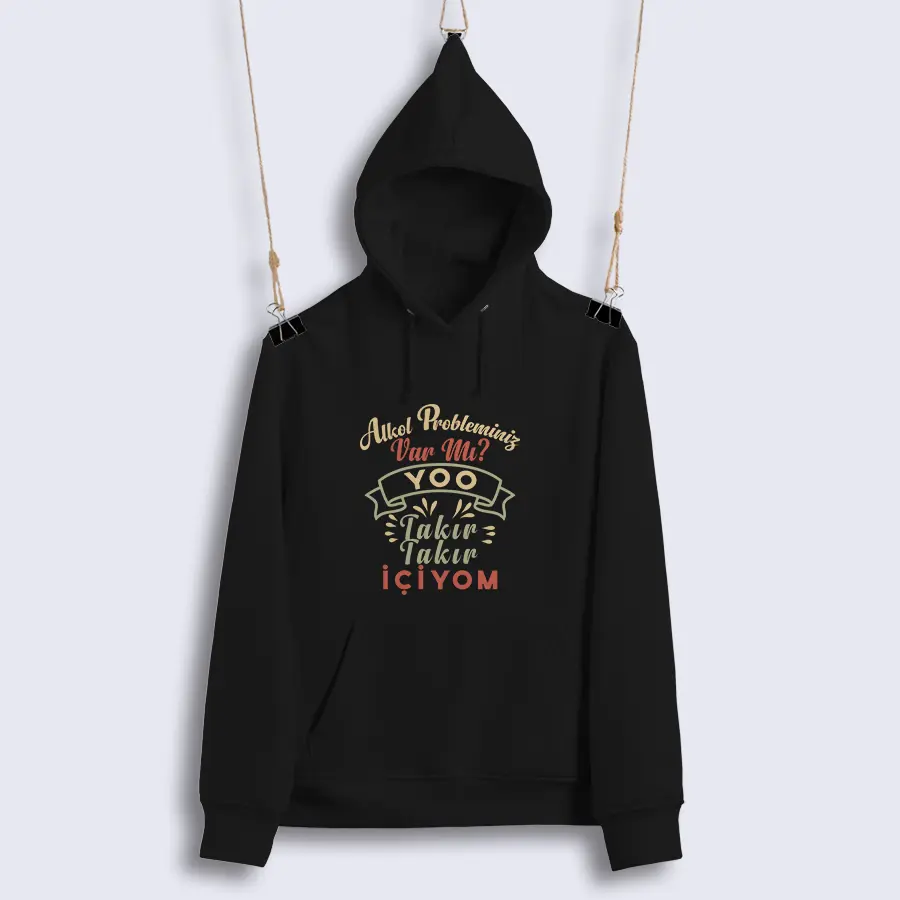 Unisex Kapüşonlu Sweat - Alkol Probleminiz Var Mı?