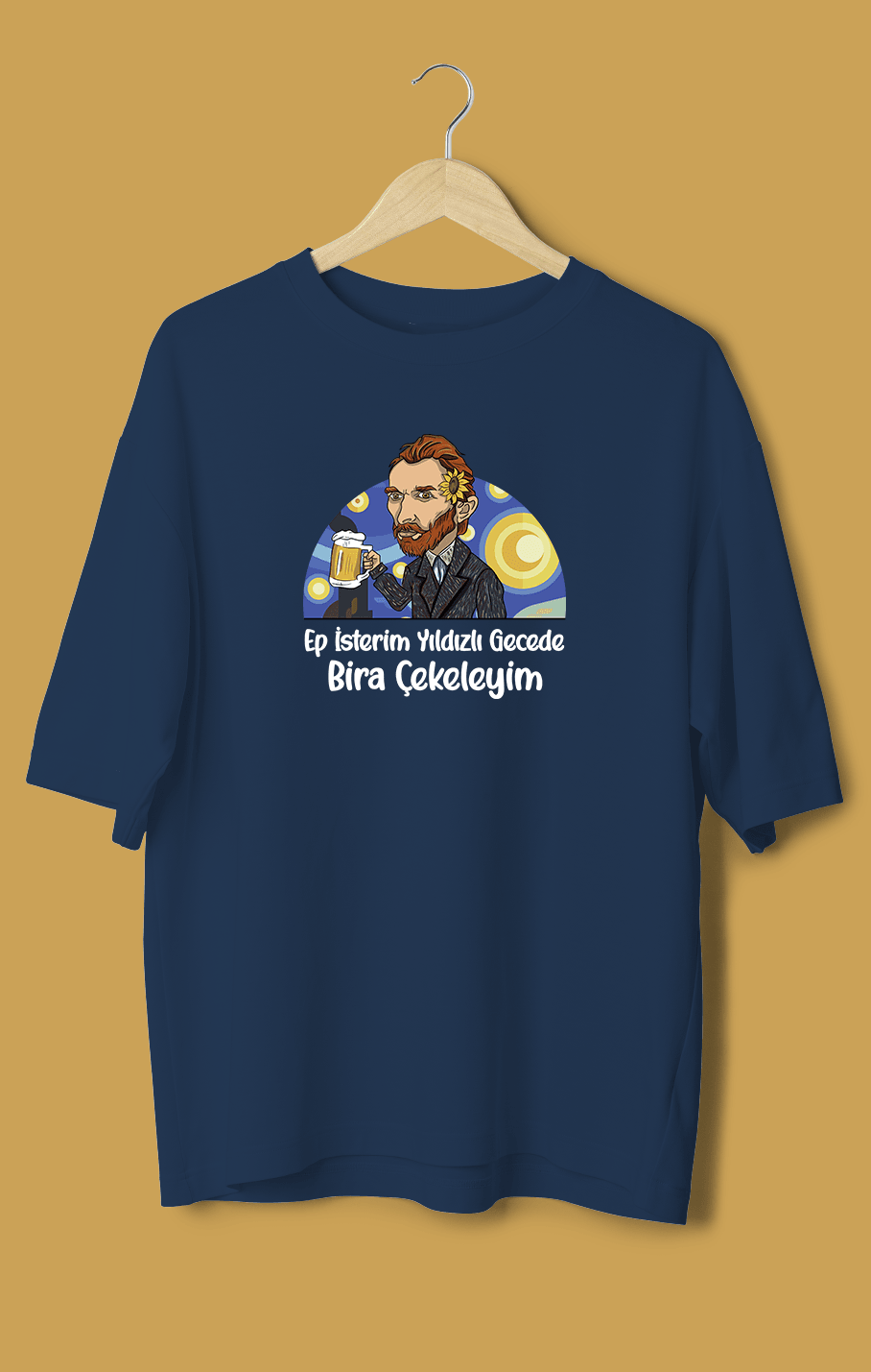 Van Gogh Yıldızlı Gece (Orijinal Oversize Tişört)