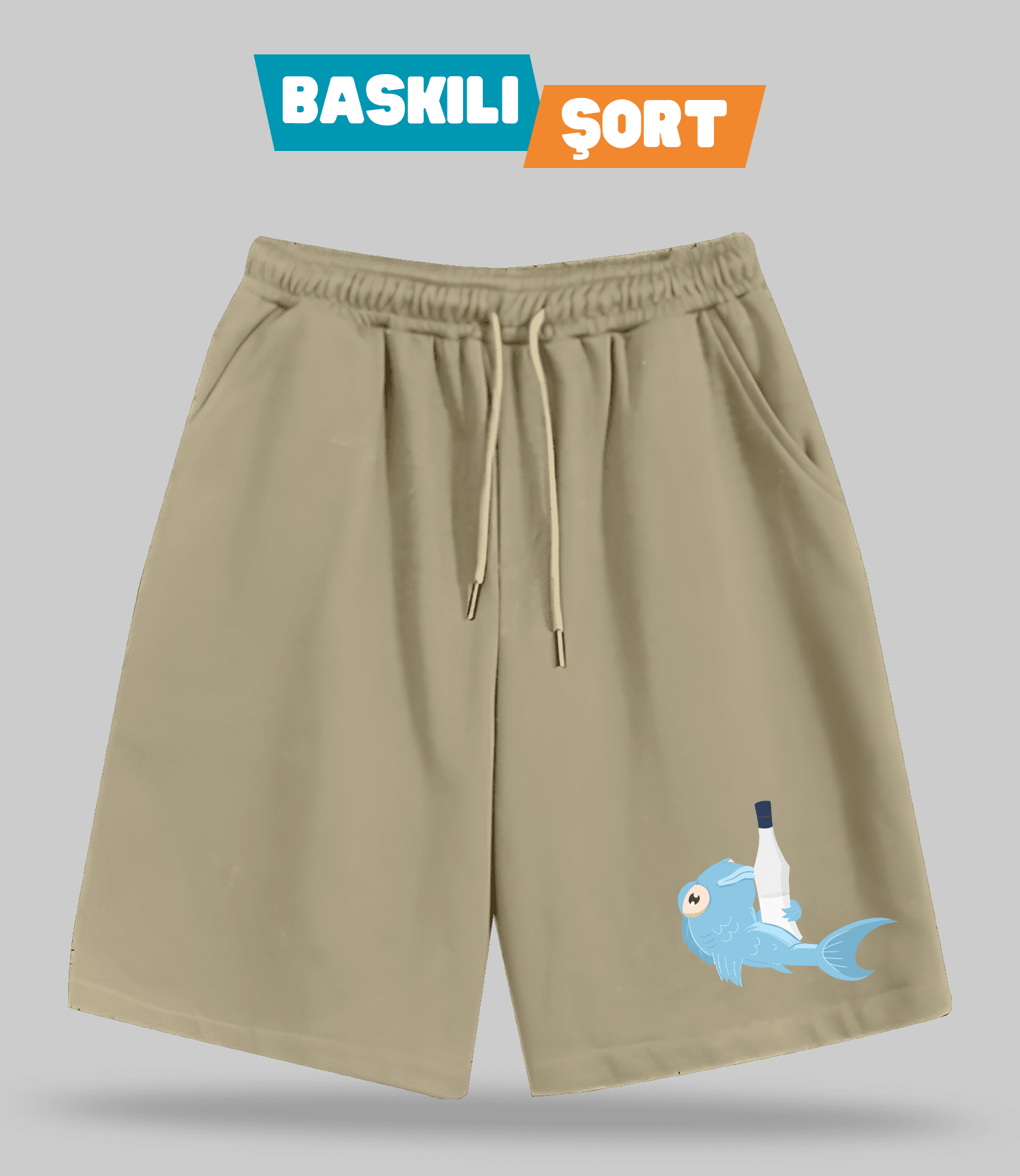 Rakı Balık 2 (Baskılı Erkek Şort)