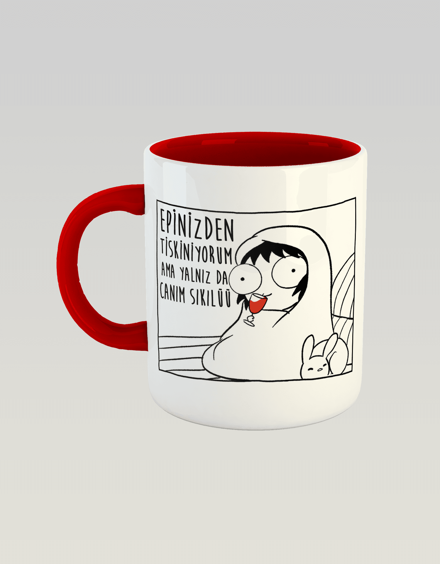 Epinizden Tiskiniyorum Ama Yalnız Da Canım Sıkılüü (Porselen Kupa)