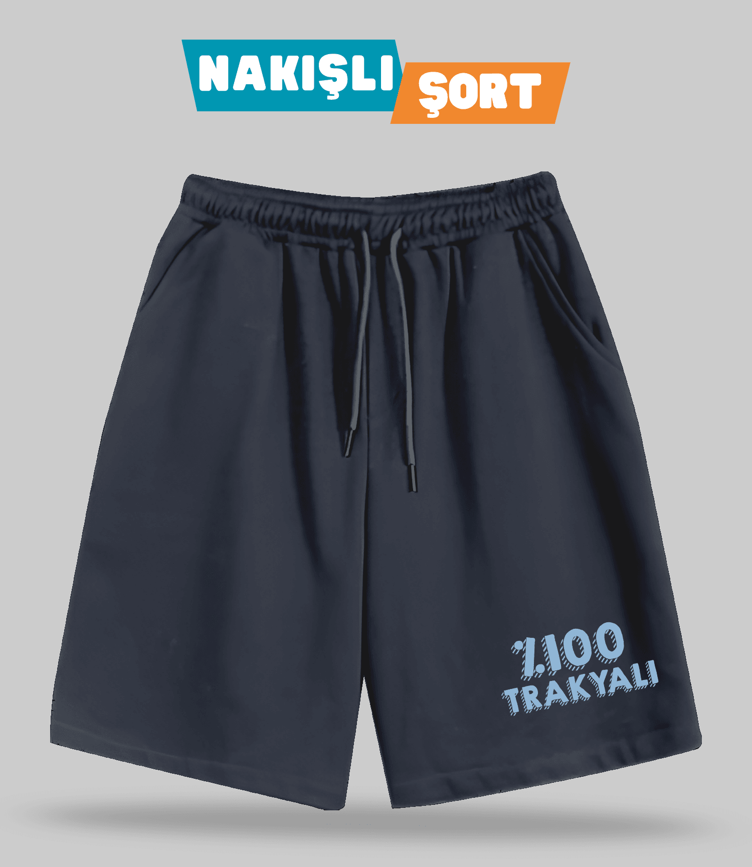 %100 Trakyalı (Nakışlı Erkek Şort)