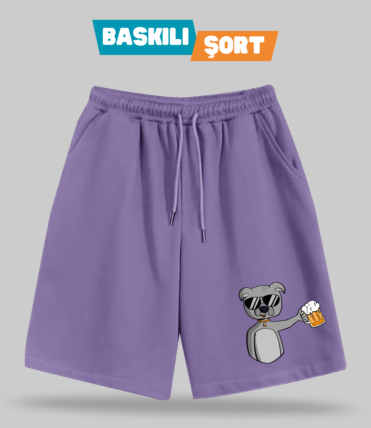Biracı Köpek (Baskılı Erkek Şort)