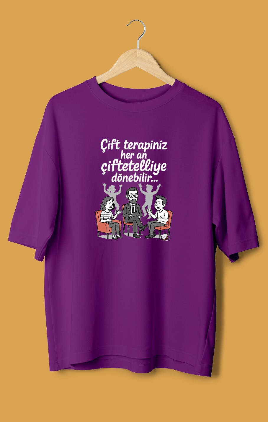 Çift Terapiniz Her An Çiftetelliye Dönebilir (Orijinal Oversize Tişört)
