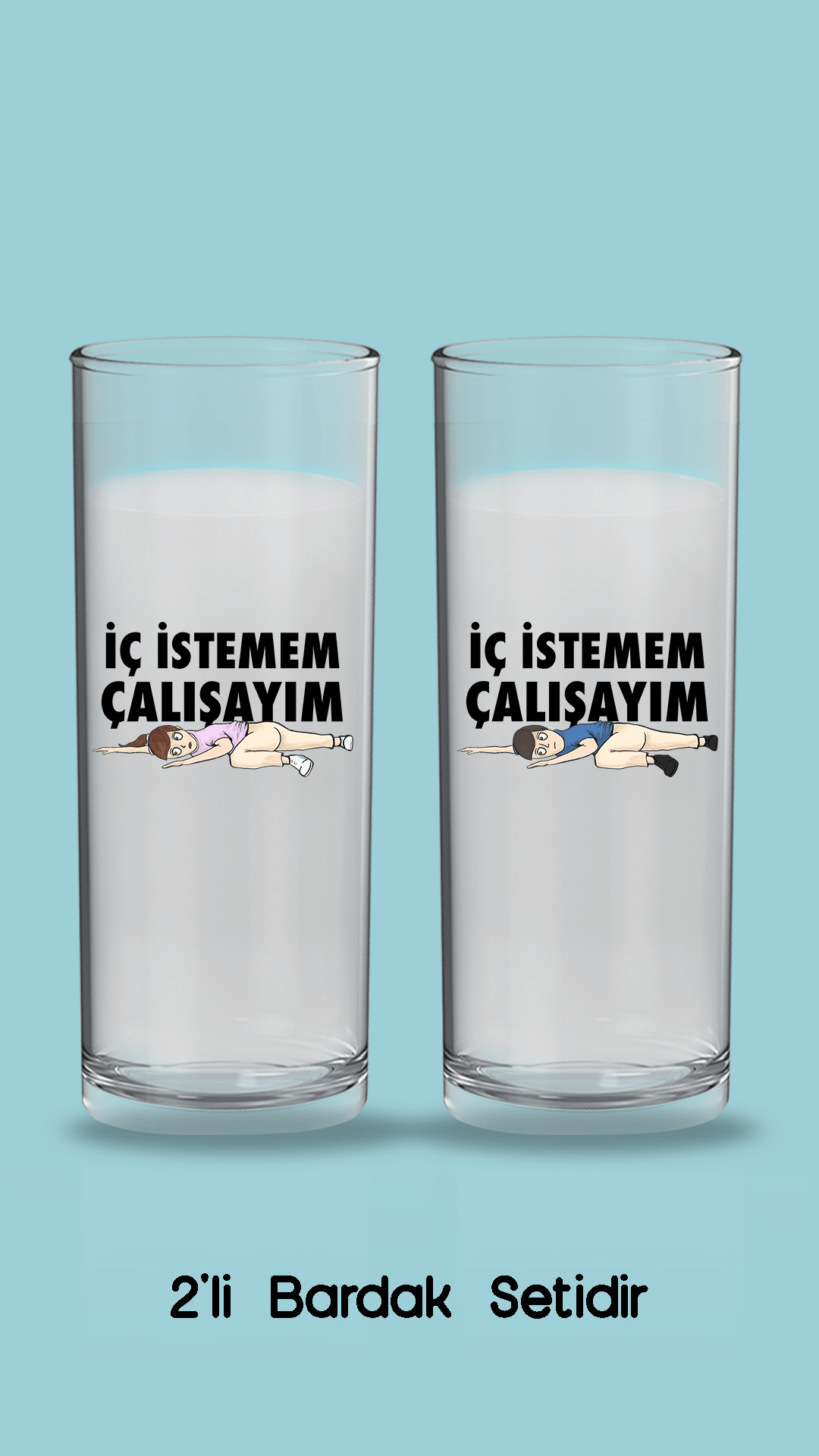 İç İstemem Çalışayım Kızan - Kızçe Set (Rakı Bardağı)