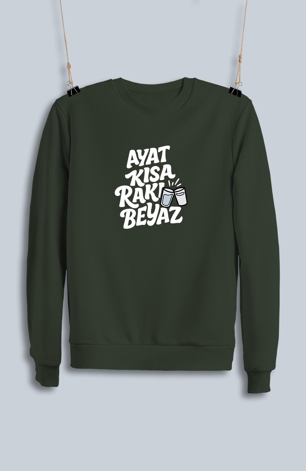 Ayat Kısa Rakı Beyaz (Sweatshirt)