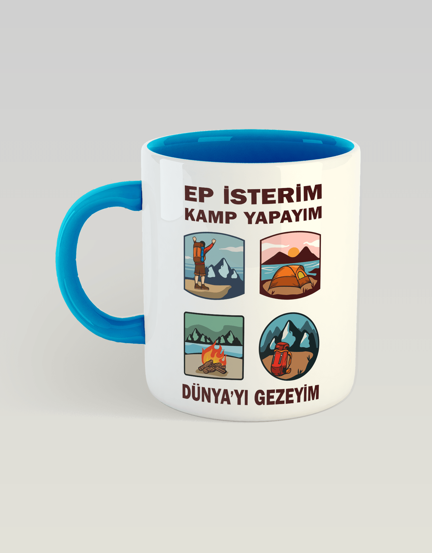 Ep İsterim Kamp Yapayım Dünyayı Gezeyim (Porselen Kupa)