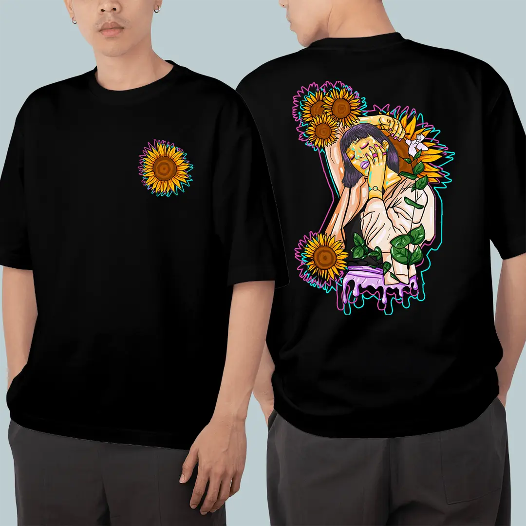 Unisex Oversize Tişört - Always Looking Up For Sun