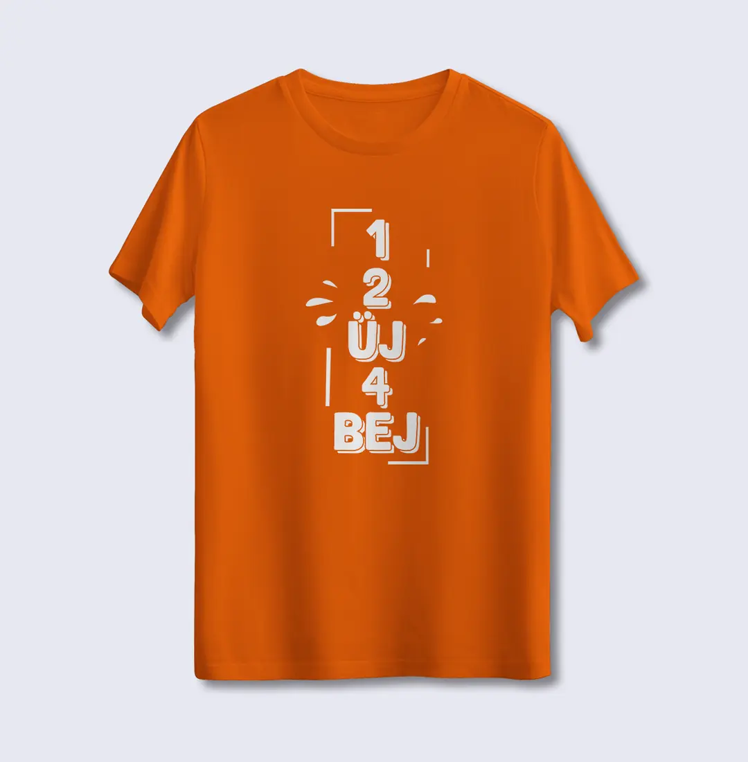 Unisex Tişört - -2-Üj-4-Bej Mottolu