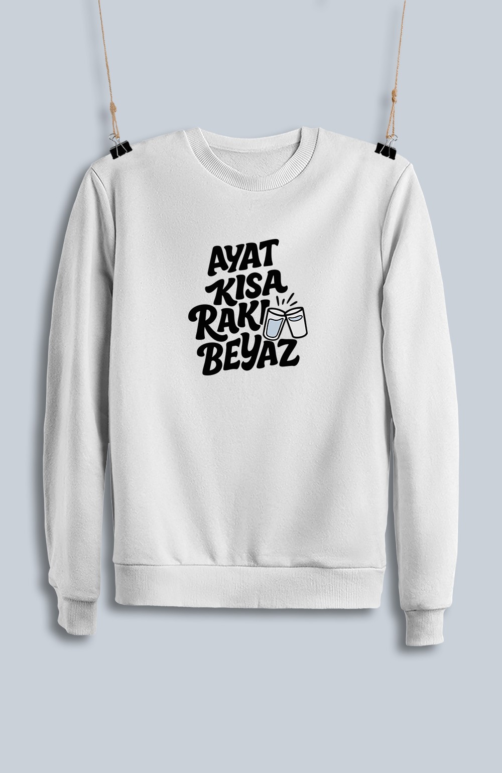 Ayat Kısa Rakı Beyaz (Sweatshirt)