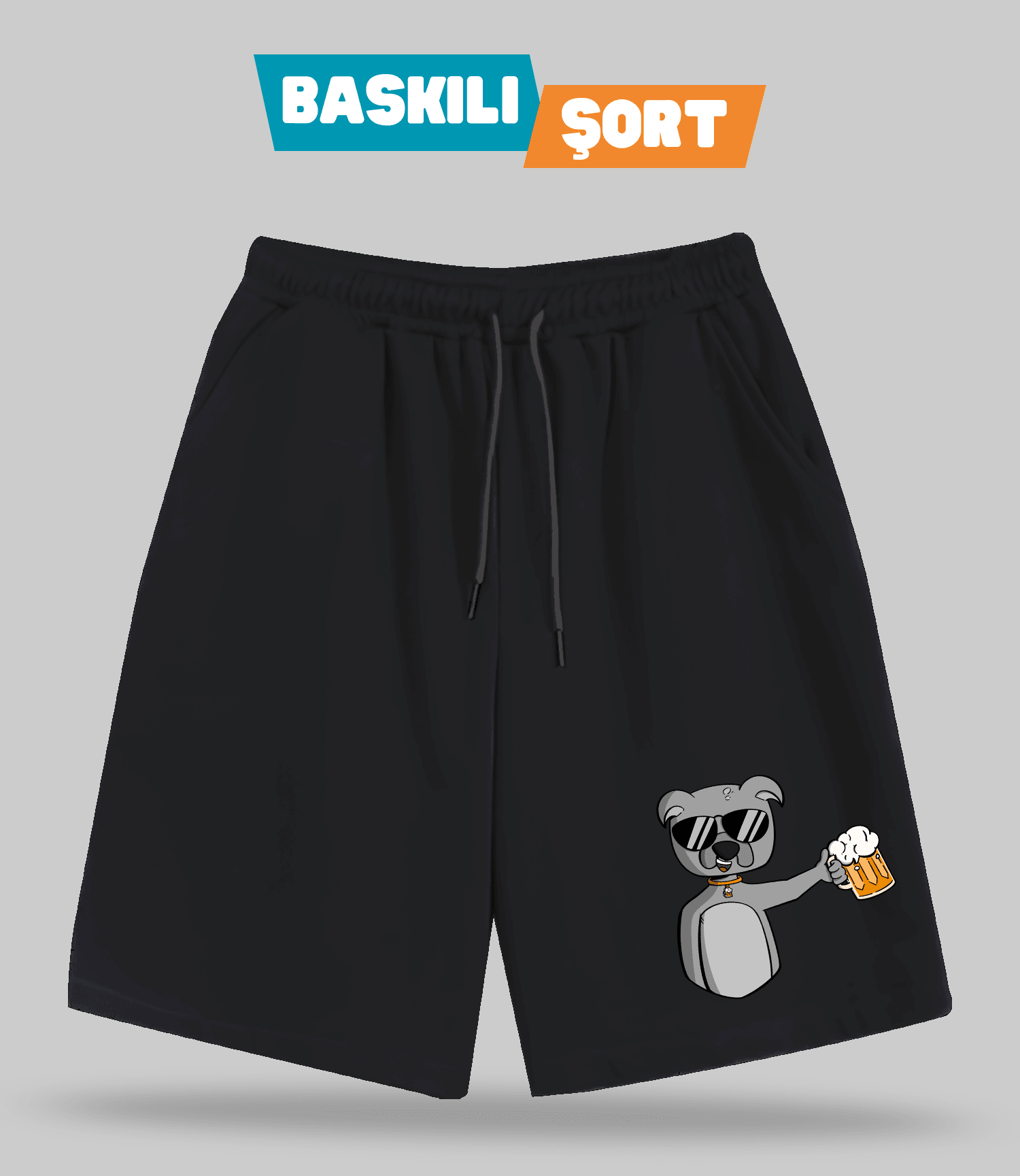 Biracı Köpek (Baskılı Erkek Şort)