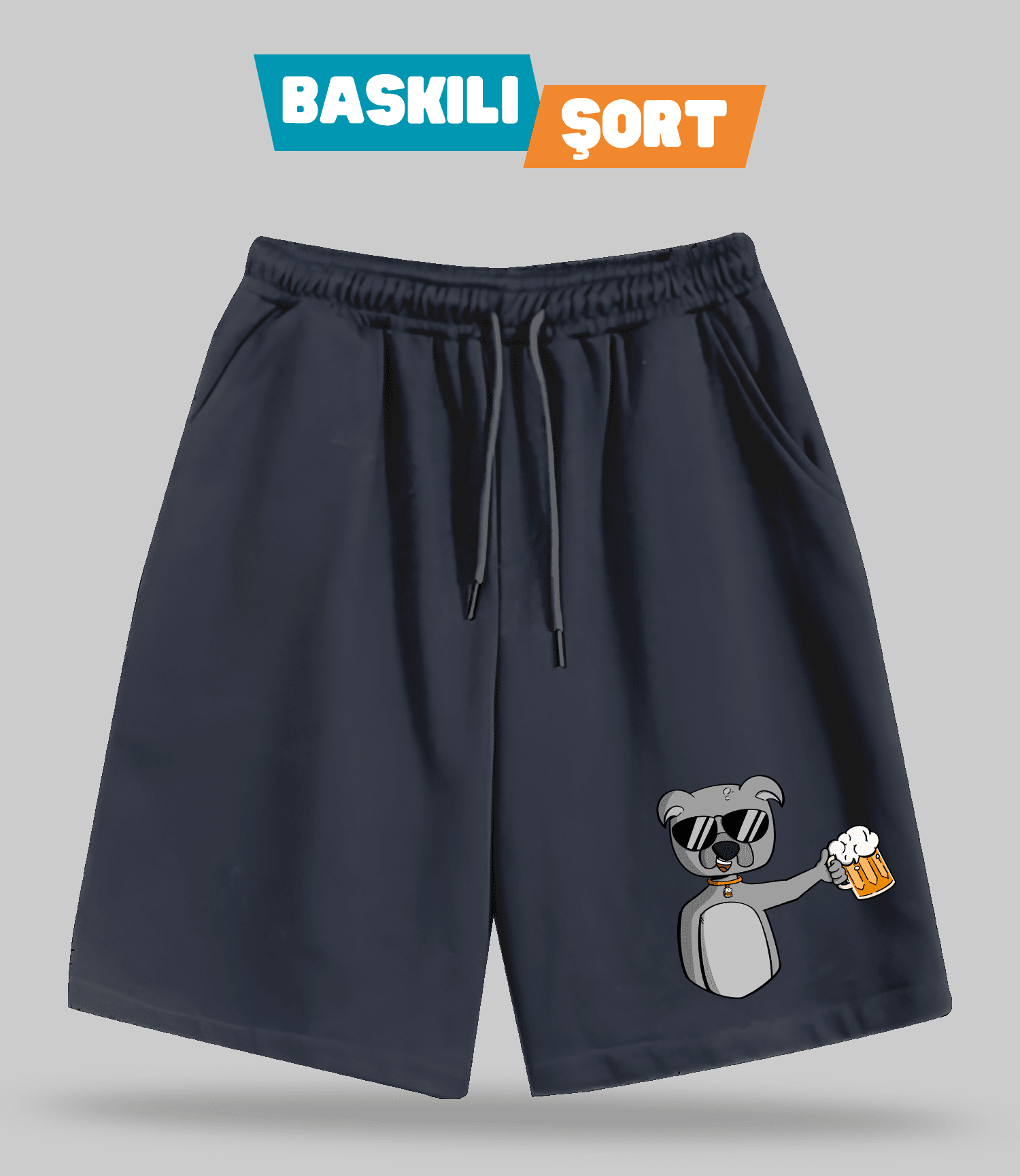 Biracı Köpek (Baskılı Erkek Şort)