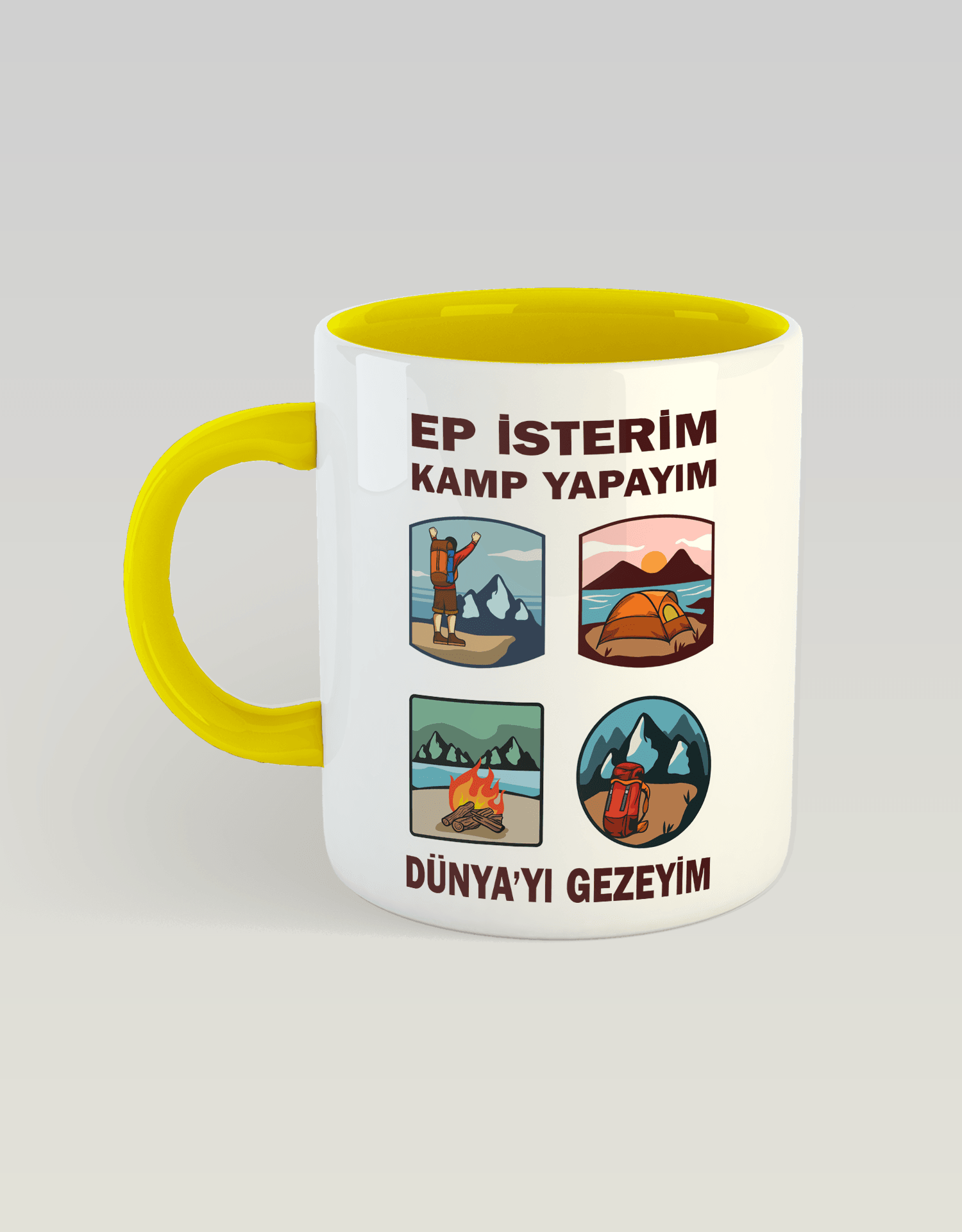 Ep İsterim Kamp Yapayım Dünyayı Gezeyim (Porselen Kupa)