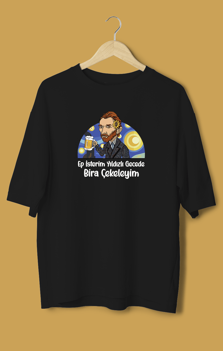 Van Gogh Yıldızlı Gece (Orijinal Oversize Tişört)