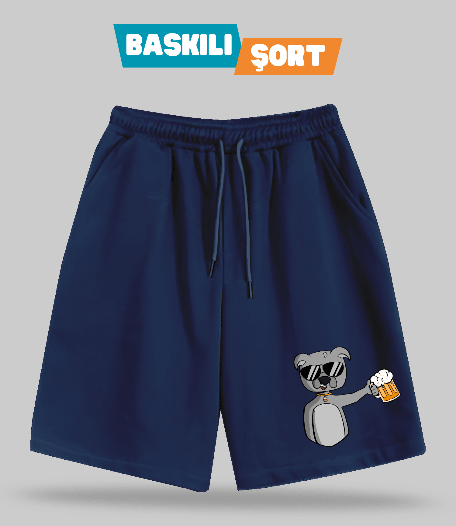 Biracı Köpek (Baskılı Erkek Şort)