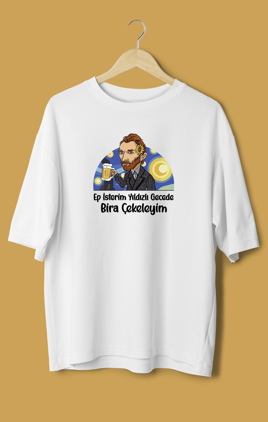 Van Gogh Yıldızlı Gece (Orijinal Oversize Tişört)