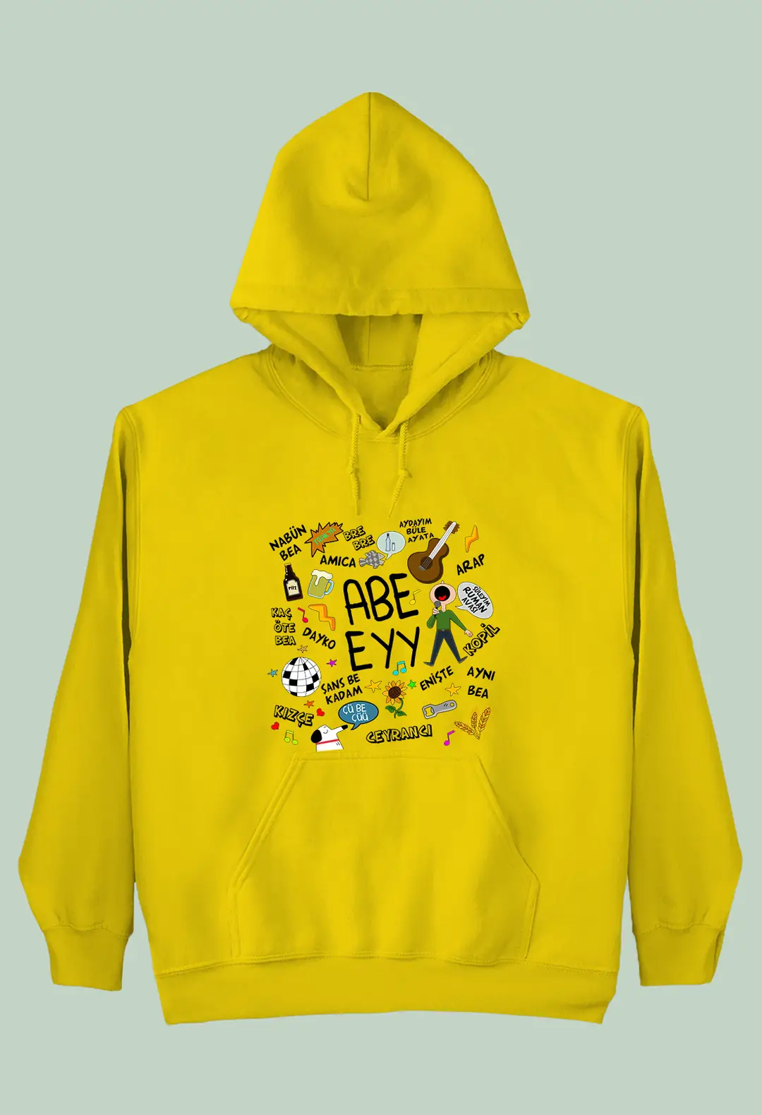 Çocuk Kapüşonlu Sweatshirt - Abe Eyy Doodle