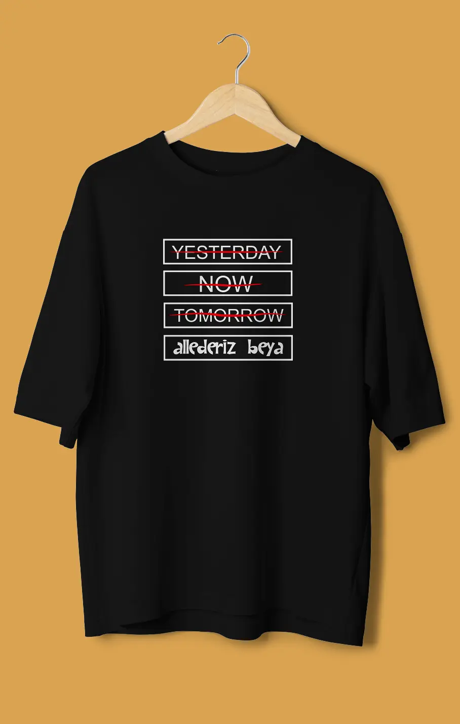 Unisex Oversize Tişört - Allederiz Beya