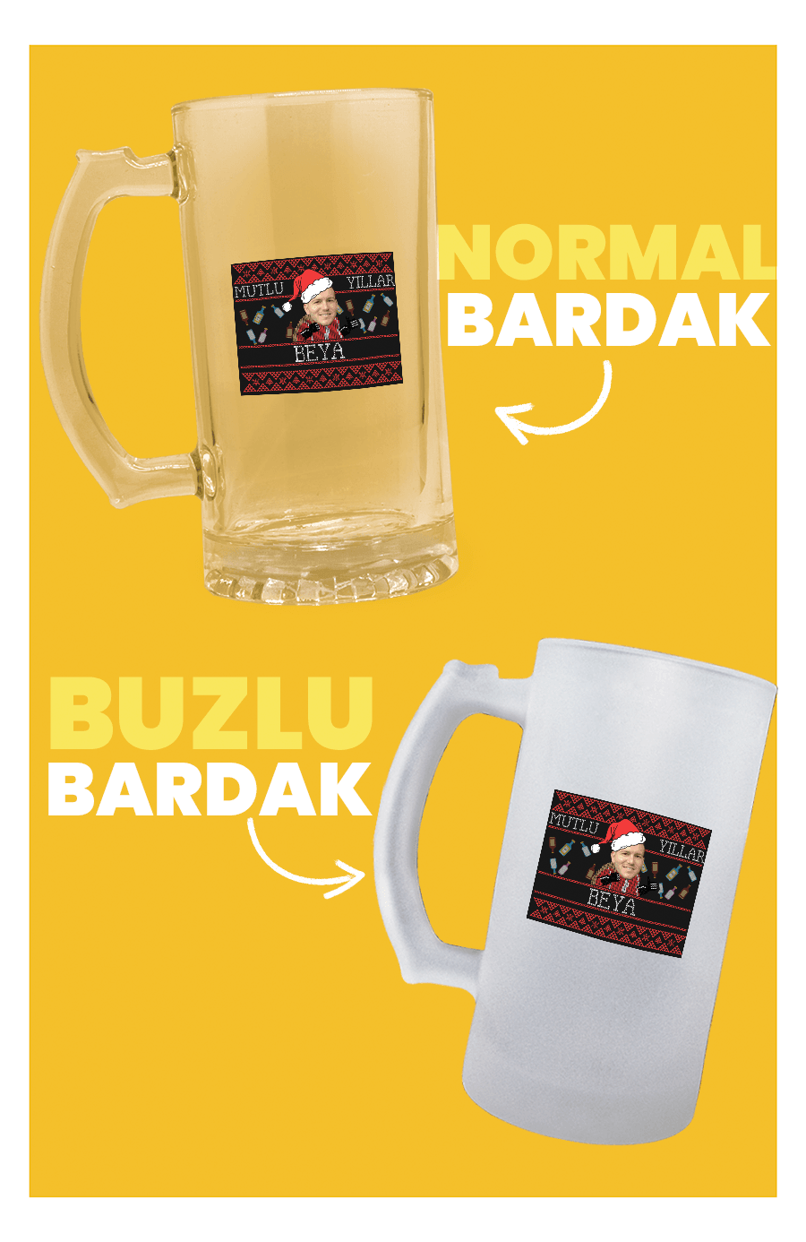 Mutlu Yıllar Bira Bardağı