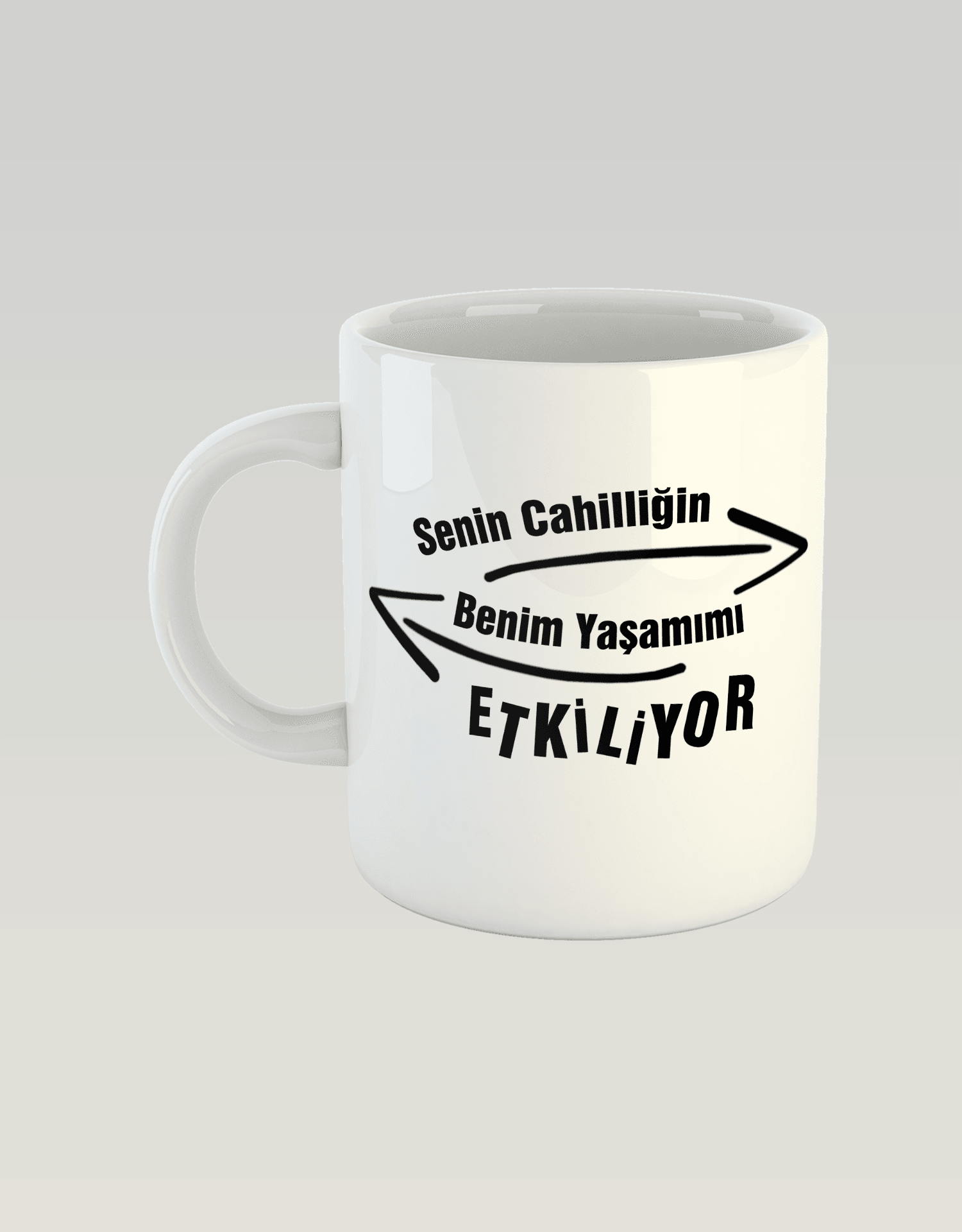 Senin Cahilliğin Benim Yaşamımı Etkiliyor (Porselen Kupa)