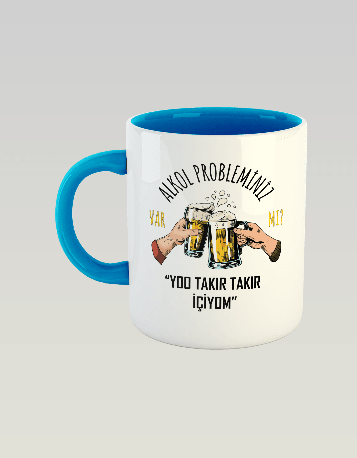 Alkol Probleminiz Var Mı? Yoo Takır Takır İçiyom (Porselen Kupa)