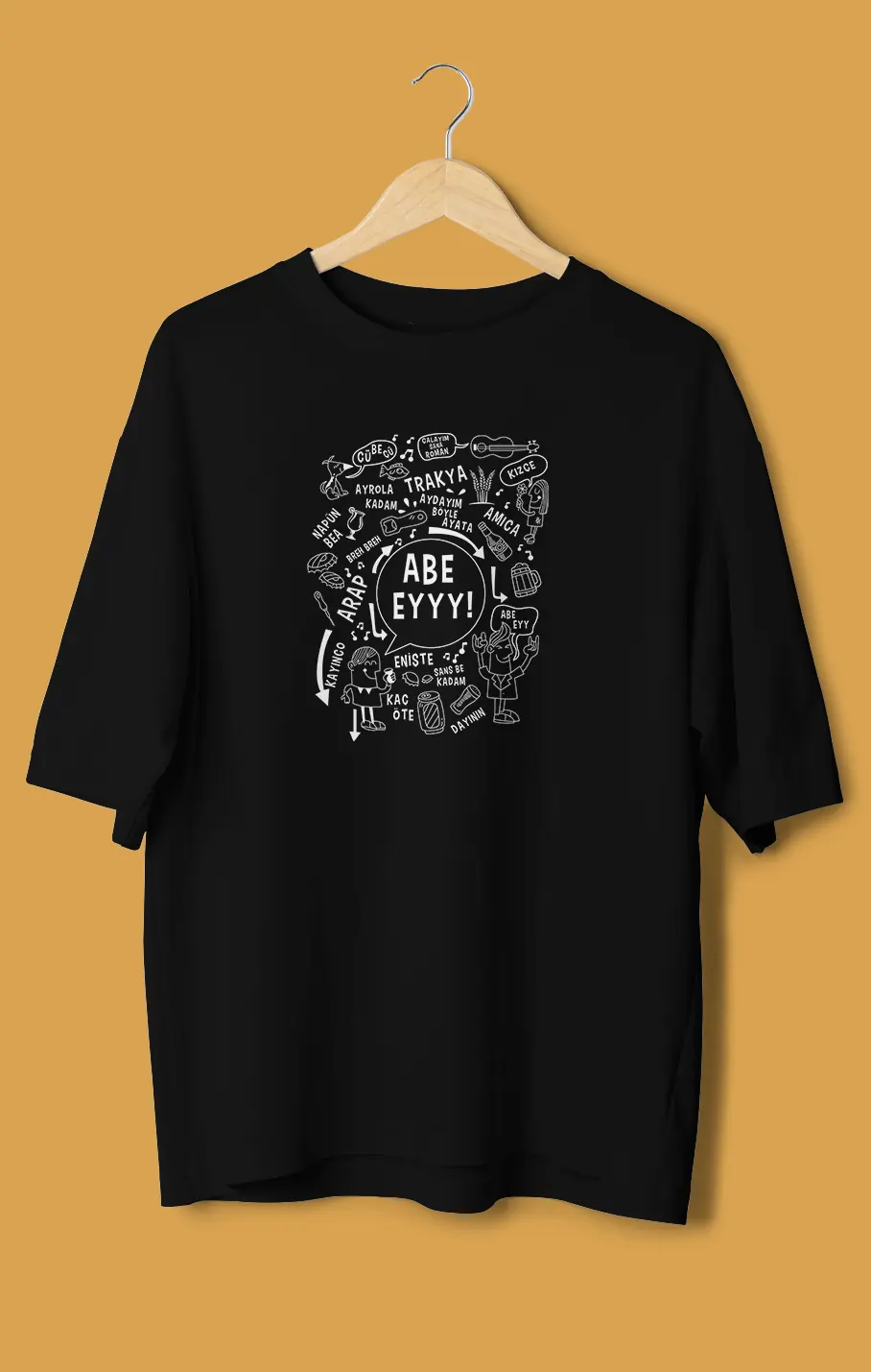 Unisex Oversize Tişört - Abe Eyyy