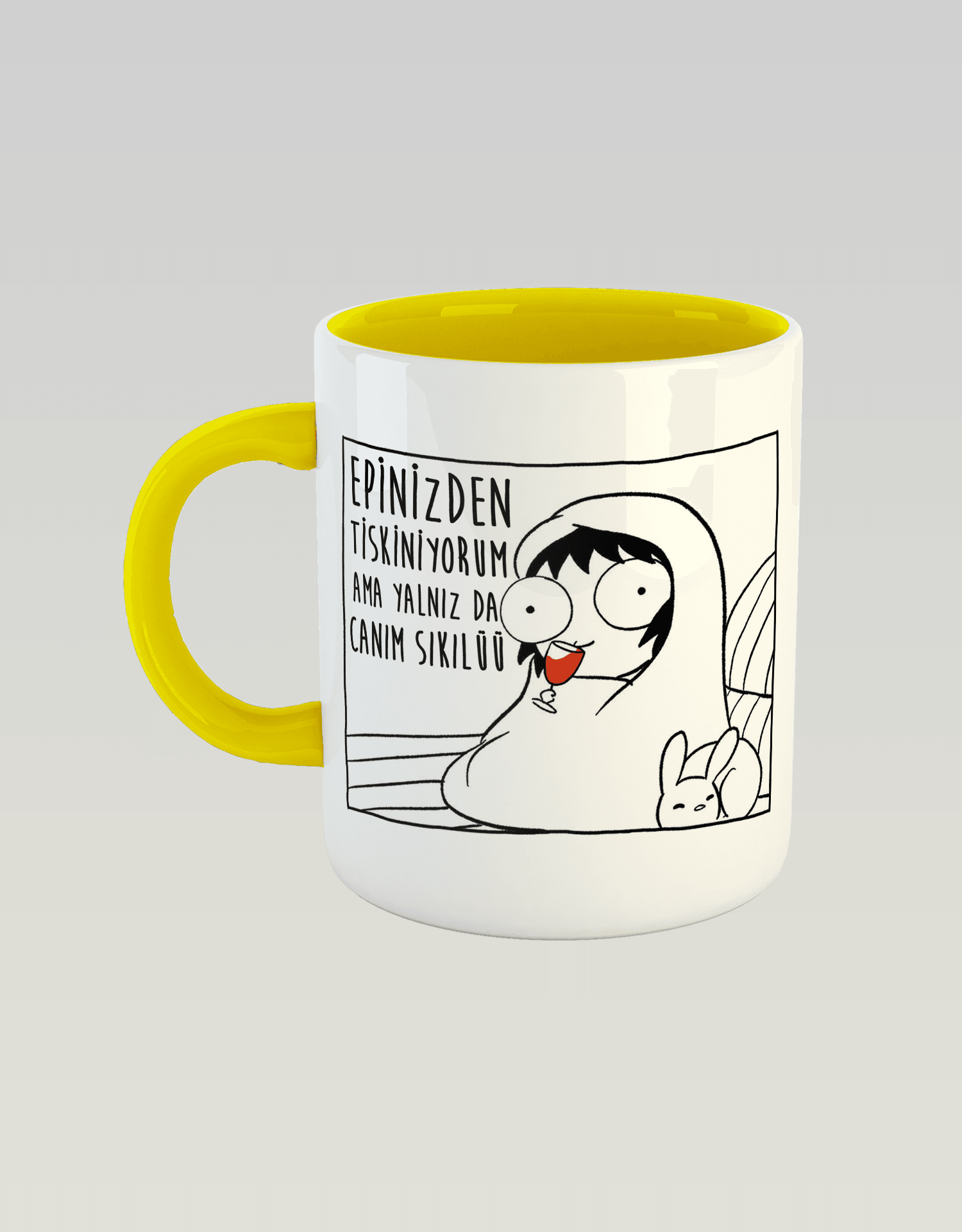 Epinizden Tiskiniyorum Ama Yalnız Da Canım Sıkılüü (Porselen Kupa)