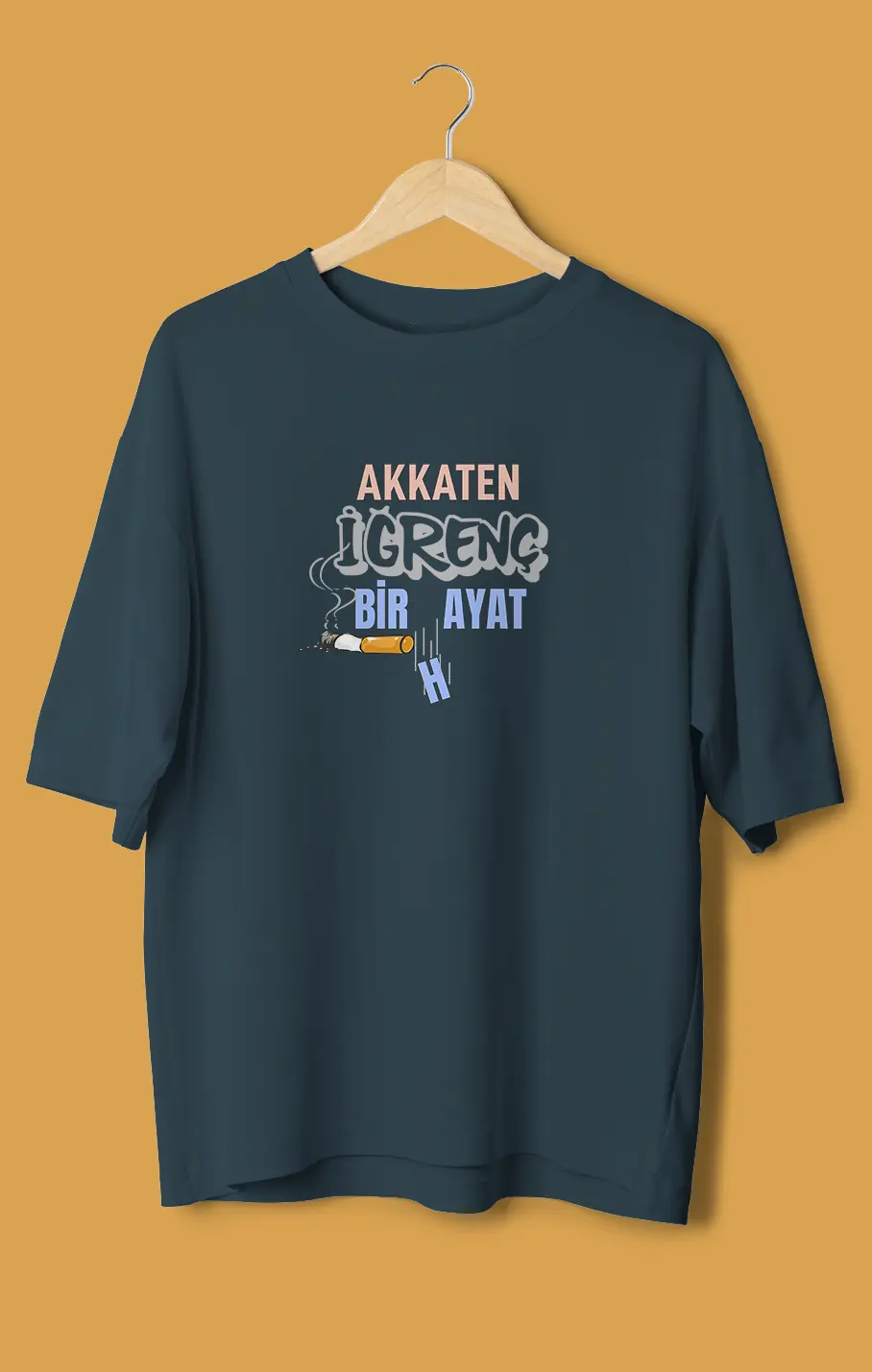 Unisex Oversize Tişört - Akkaten İğrenç Bir Ayat