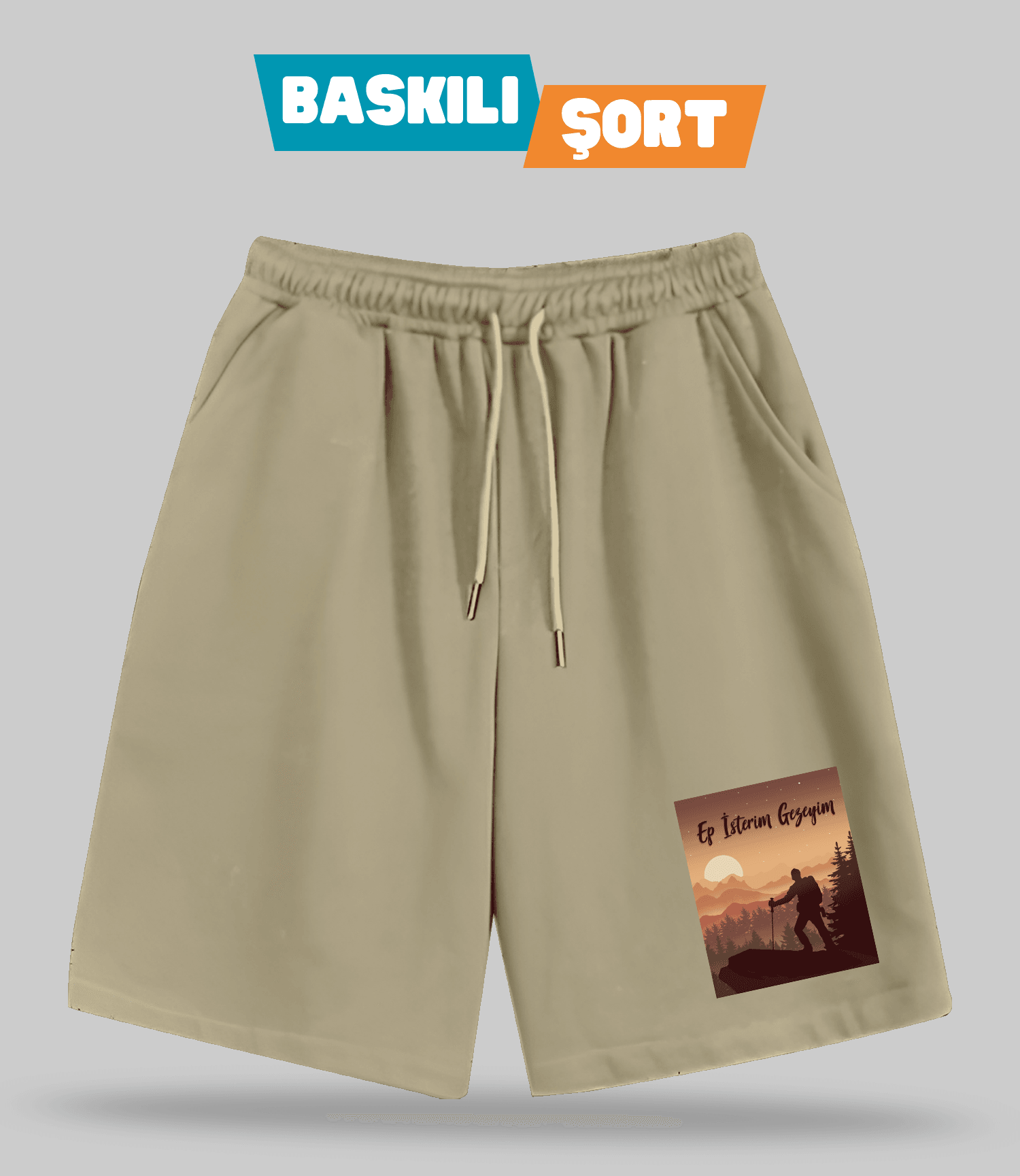 Ep İsterim Gezeyim (Baskılı Erkek Şort)