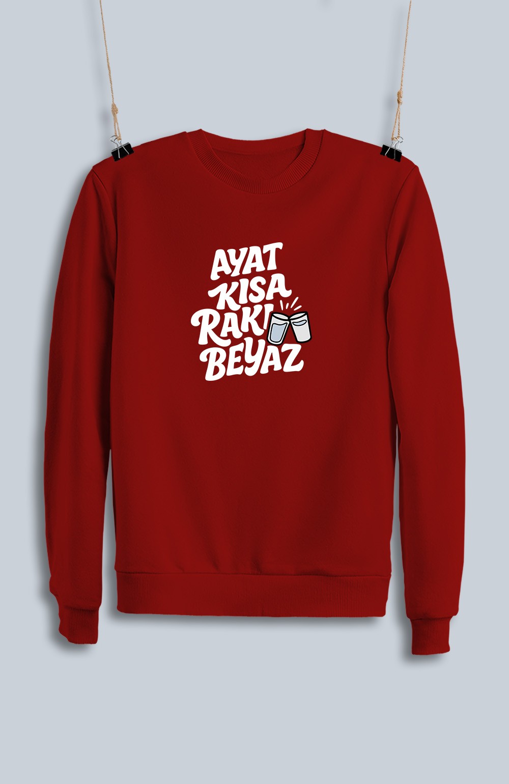 Ayat Kısa Rakı Beyaz (Sweatshirt)
