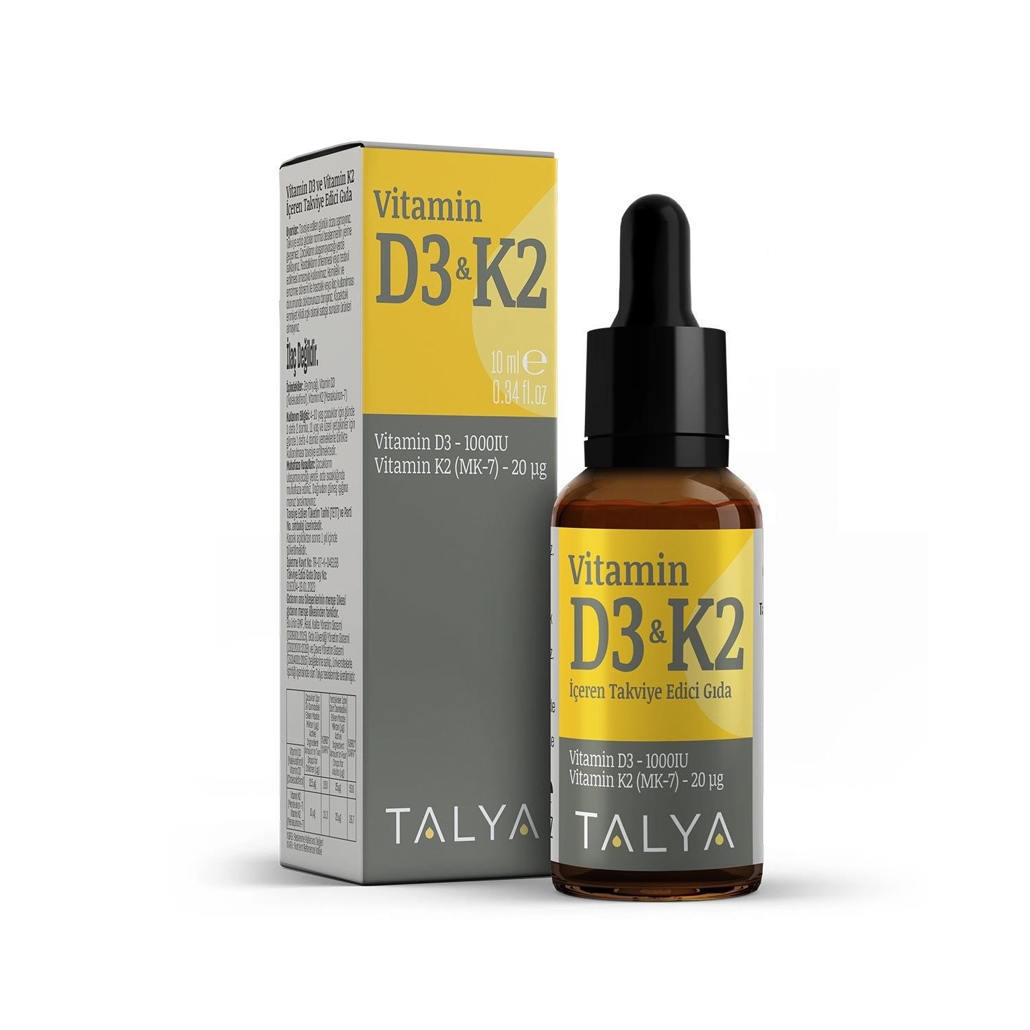 VİTAMİN D3 & K2 İçeren Takviye Edici Gıda -10ML