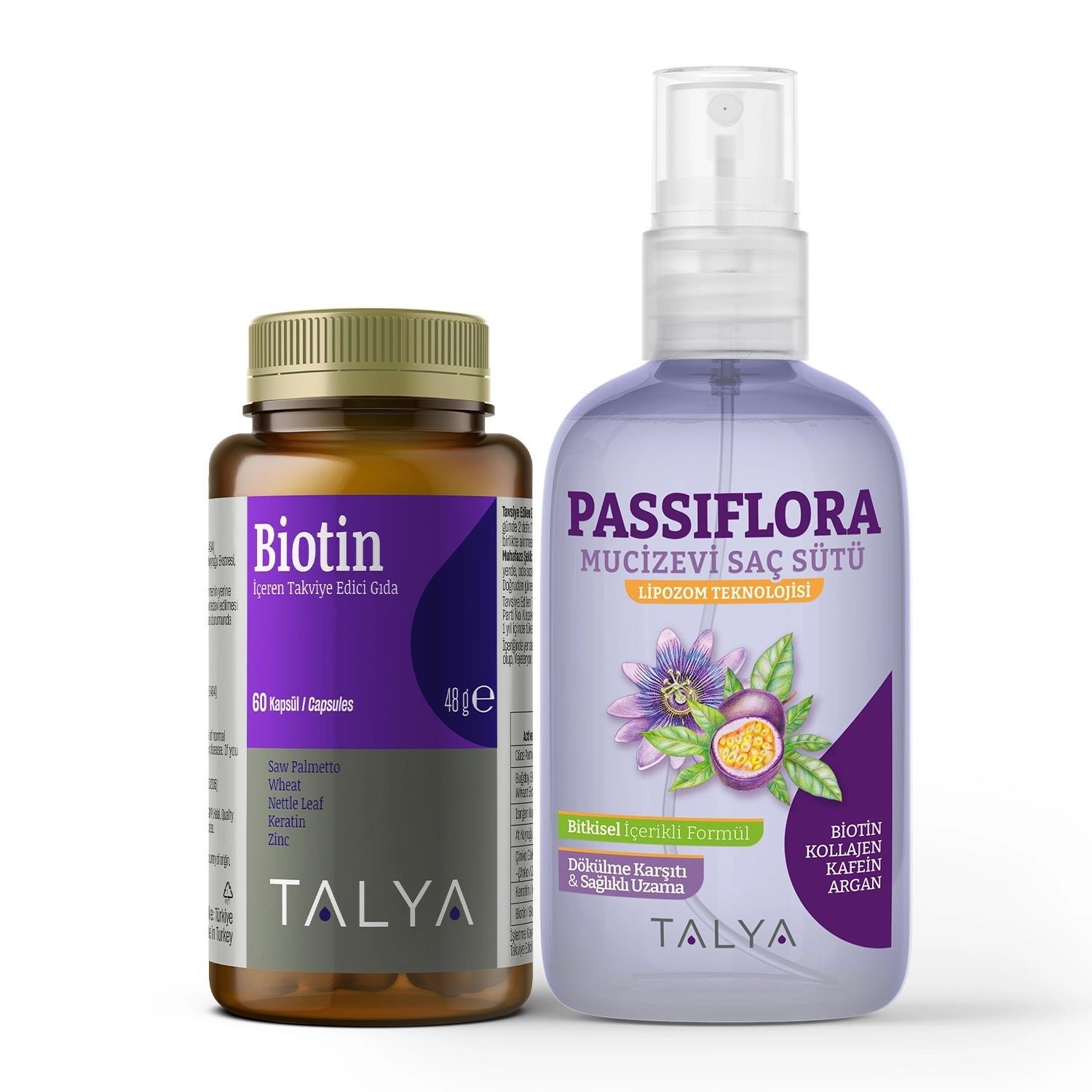 Passiflora Mucizevi Saç Sütü 200 ML + Biotin İçeren Takviye Edici Gıda