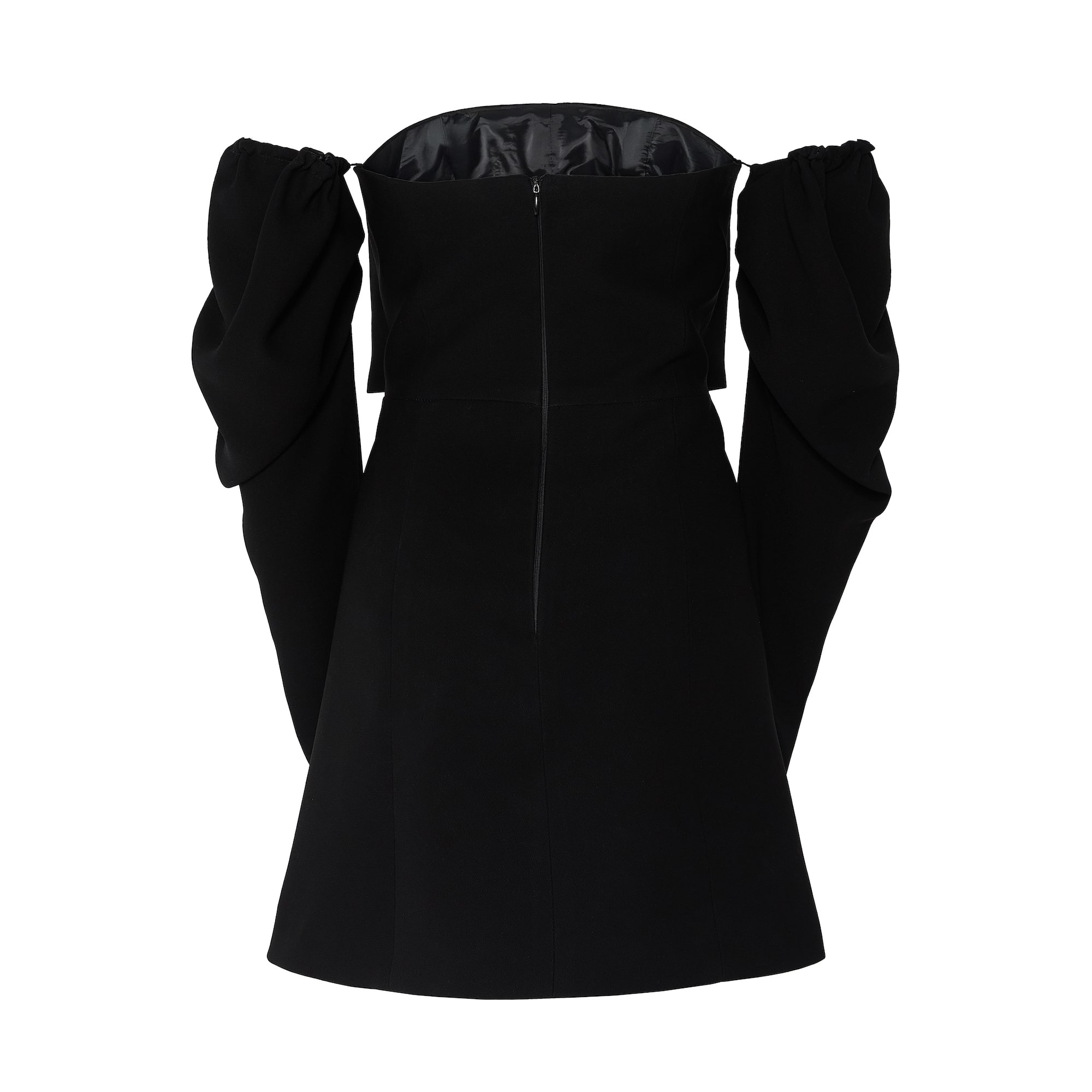 No7 Siyah Krep Mini Elbise