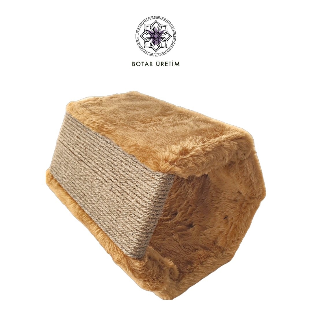 BOTAR ÜRETİM Premium Hexagon Tırmalamalı Kedi Yatağı – Camel