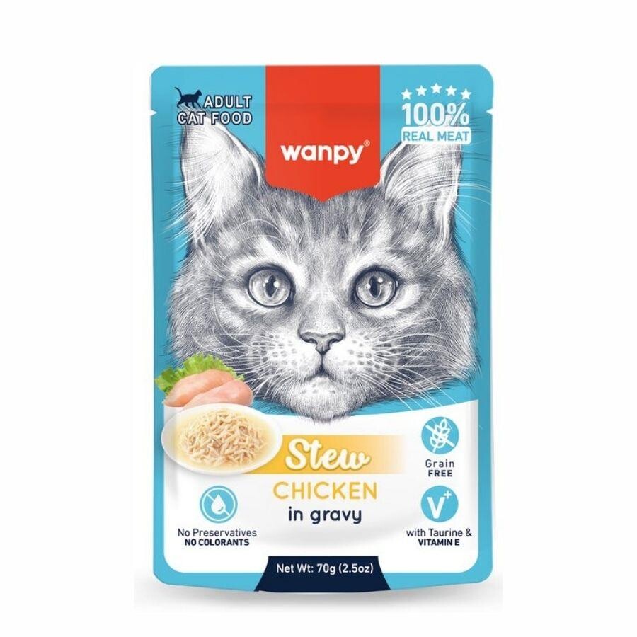 Wanpy Stew Gravy Tavuklu Yetişkin Yaş Kedi Maması 70 Gr