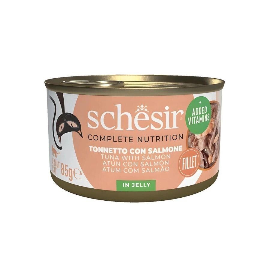 Schesir Jelly Ton Balıklı ve Somonlu Yetişkin Kedi Konservesi 85 Gr