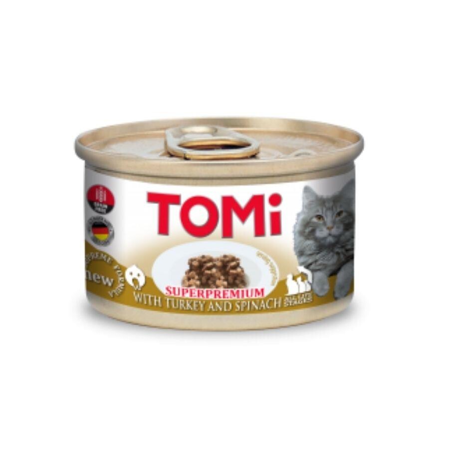 Tomi Hindili ve Ispanaklı Yetişkin Kedi Konservesi 85 Gr