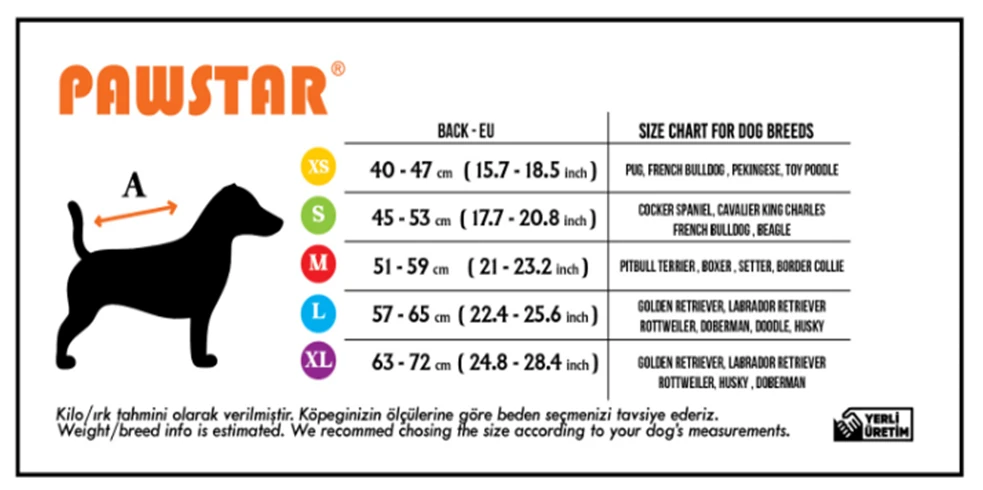 PawStar Sarı Light Wave Yelek Küçük ve Orta Irk Yağmurluk