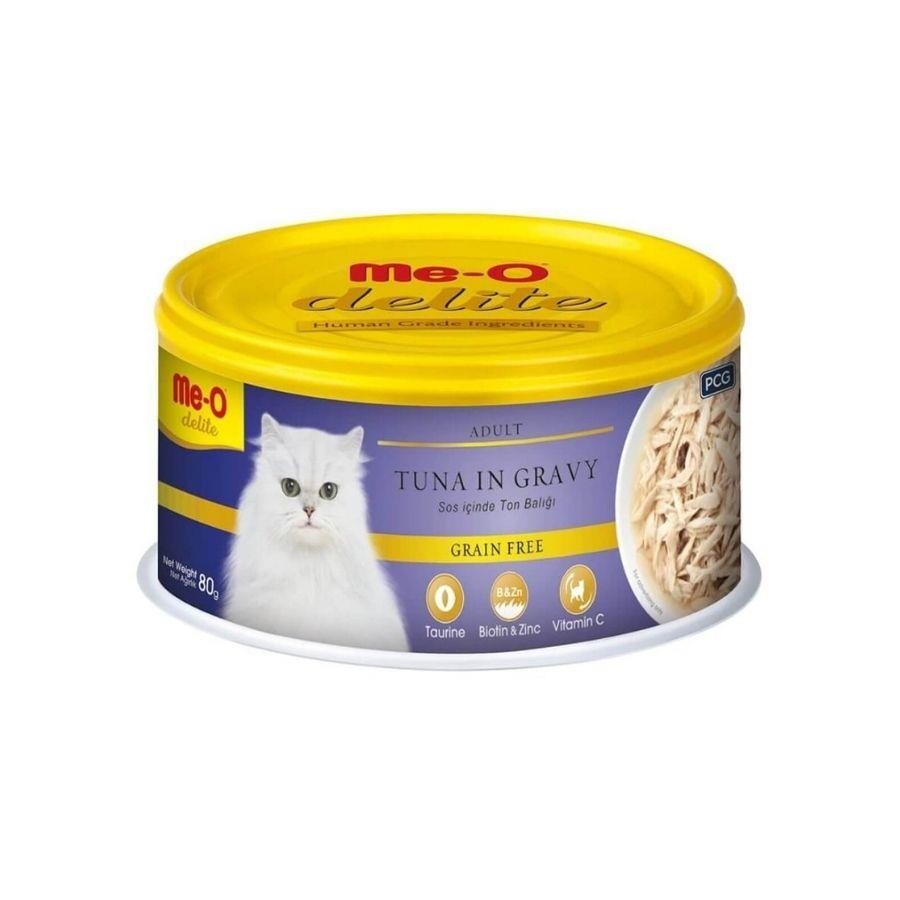 Me-O Delite Soslu Ton Balıklı Yetişkin Kedi Konservesi 80 Gr