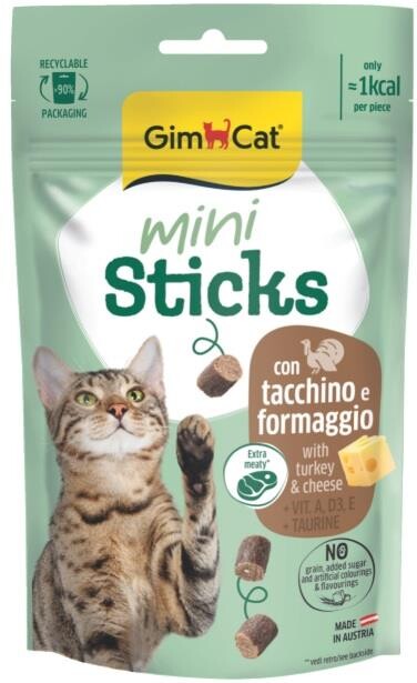 Gimcat Mini Sticks Hindili Peynirli Kedi Ödül Çubukları 50gr