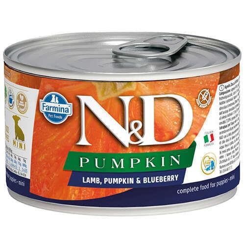 N&D Pumpkin Puppy Mini Balkabaklı Kuzu Etli ve Yaban Mersini Yavru Köpek Konservesi 140 gr