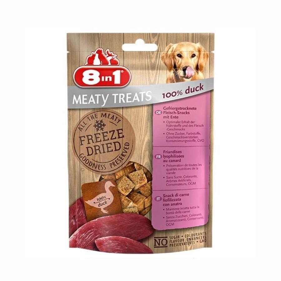 8in1 Meaty Treats Freeze Dried Ördekli Kurutulmuş Tahılsız Köpek Ödülü 50 Gr