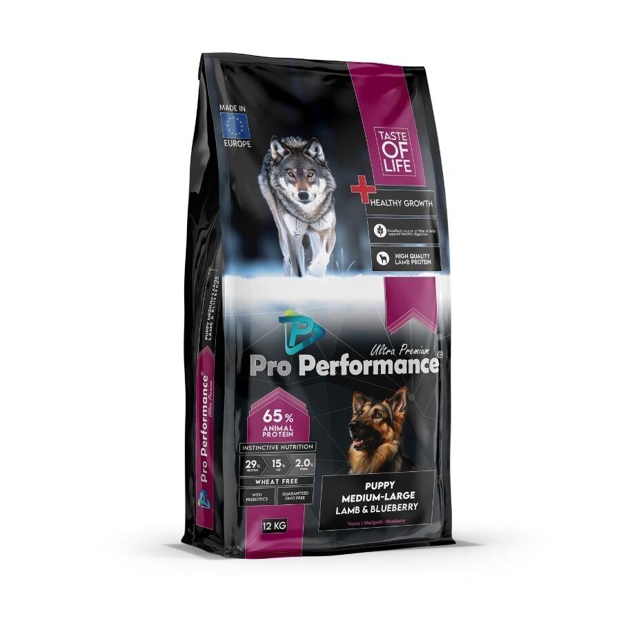 Pro Performance Ultra Premium Orta ve Büyük Irklar İçin Kuzulu ve Yaban Mersinli Yavru Köpek Maması 12 Kg