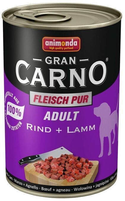 Animonda Gran Carno Sığır ve Kuzu Etli Yetişkin Konserve Köpek Maması 400 gr