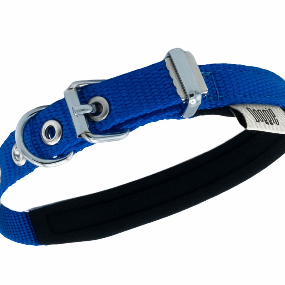 Doggie Elit Dokumadan El Yapımı Köpek Boyun Tasması 3x47-55cm - Royal Blue