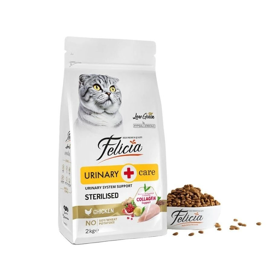 Felicia Düşük Tahıllı Tavuklu HypoAllergenic Kısırlaştırılmış Yetişkin Kedi Maması 2 kg