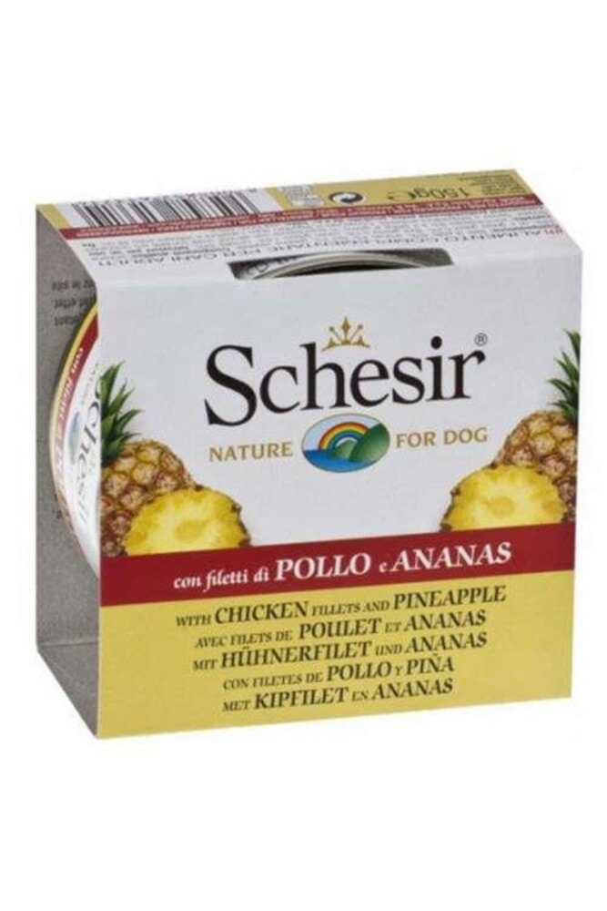 Schesir Tavuk Fileto ve Ananaslı Yetişkin Köpek Yaş Maması 150 gr